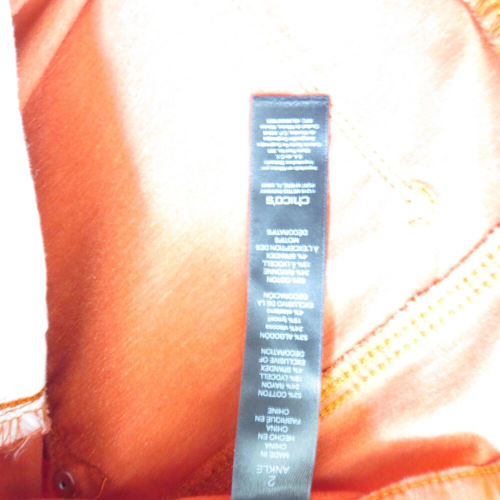 Chico's So Slimming Girlfriend Ankle Pants Burnt Orange 2 (12/14 L) EUC - Picture 10 of 10